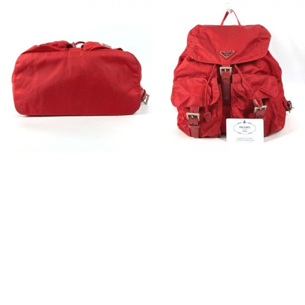 Prada Backpack Triangle Logo Nylon Red - image 9